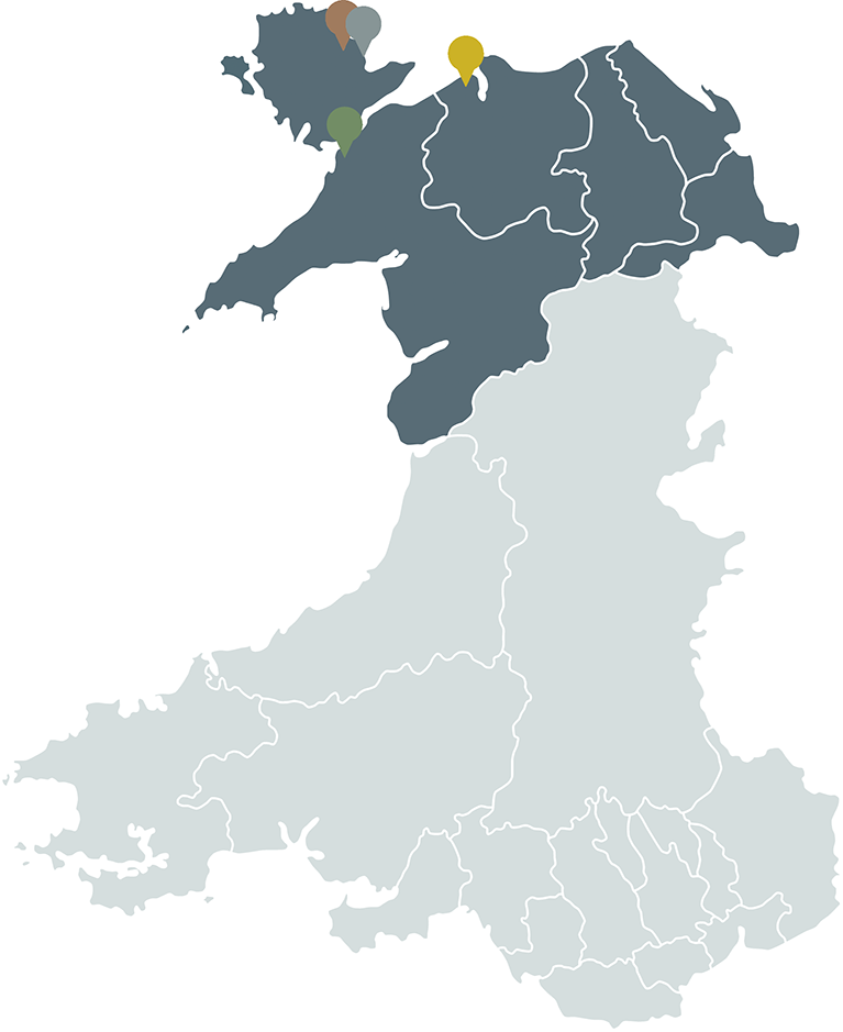 Map of Wales showing St. David's Leisure parks