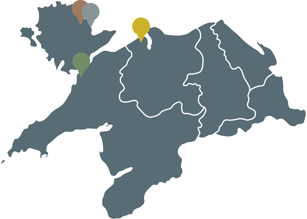 Map of Wales showing St. David's Leisure parks